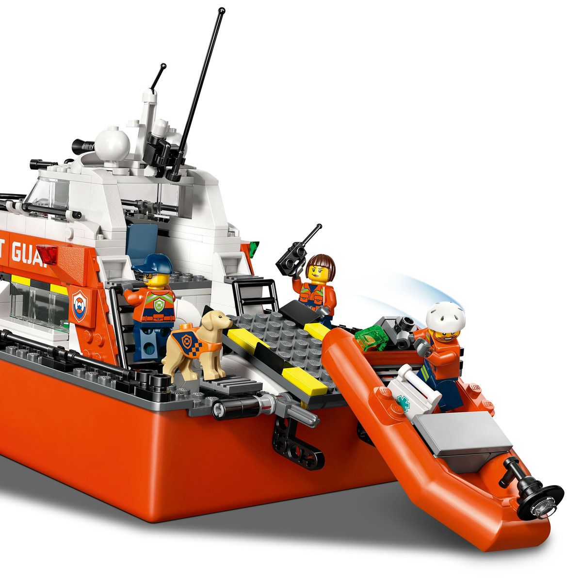 LEGO CITY BARCA DE SALVARE SI ELICOPTER ALE PAZEI DE COASTA 60504