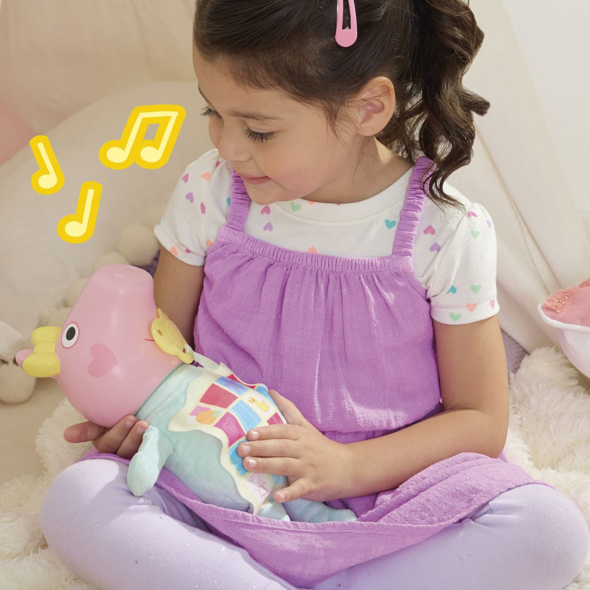 PEPPA PIG SET DE JOACA OINKS AND SNUGGLES PAPUSA EVIE INTERACTIVA CU ACCESORII