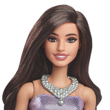 BARBIE FASHIONISTAS PAPUSA BARBIE BRUNETA CU ROCHIE MOV SI COLIER