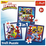 PUZZLE TREFL 3IN1 MARVEL SPIDEY SI PRIETENII LUI EXTRAORDINARI