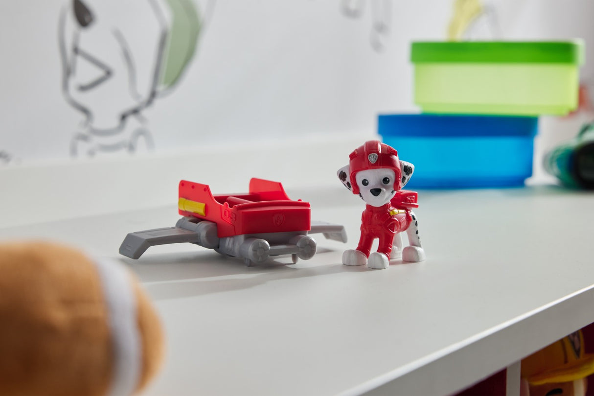 PATRULA CATELUSILOR ACTION PUPS SET VEHICUL DE SALVARE HOVERBOARD SI FIGURINA MARSHALL 5 CM