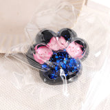 Jucarie Antistres Squishy, Vivimall, cu Revenire Lenta, Squeeze Pinch Family, Model Cat Paw, 6.5 x 6 cm, din Tpr, 4-6 Ani, Model 5 Meduze, Negru cu Insertii - vivimall.ro