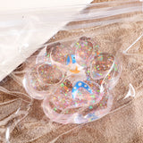 Jucarie Antistres Squishy, Vivimall, cu Revenire Lenta, Squeeze Pinch Family, Model Cat Paw, 6.5 x 7 cm, din Tpr, 4-6 Ani, Model 6 Ocean, Transparent - vivimall.ro