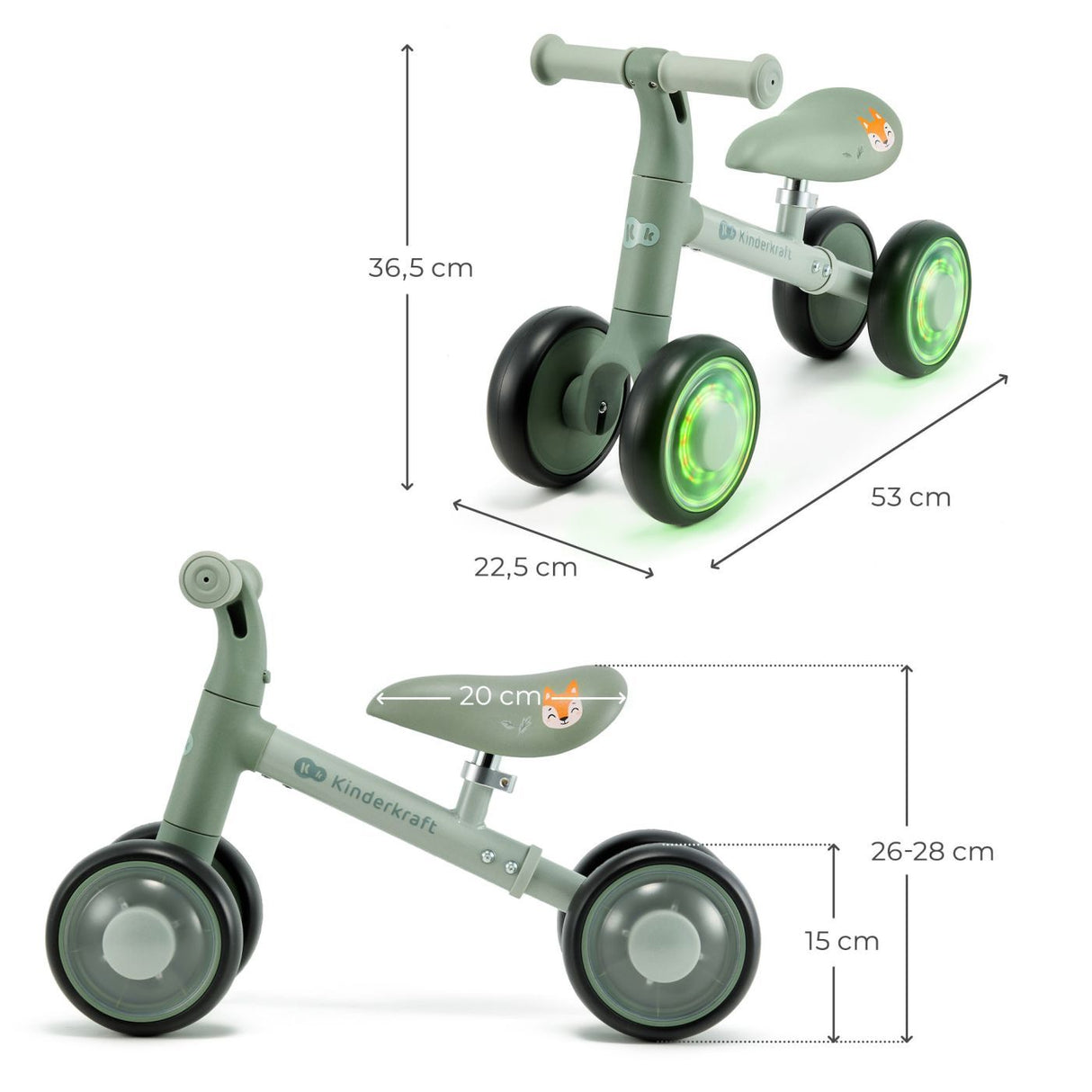 BICICLETA ECHILIBRU CUTIE FLASH, GREEN