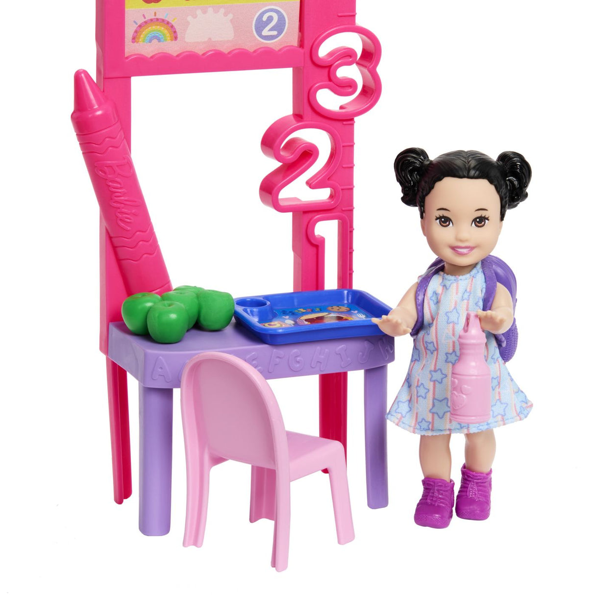 BARBIE SET DE JOACA PAPUSA BARBIE BRUNETA CU ROCHIE ROZ FACE CARIERA PROFESOARA