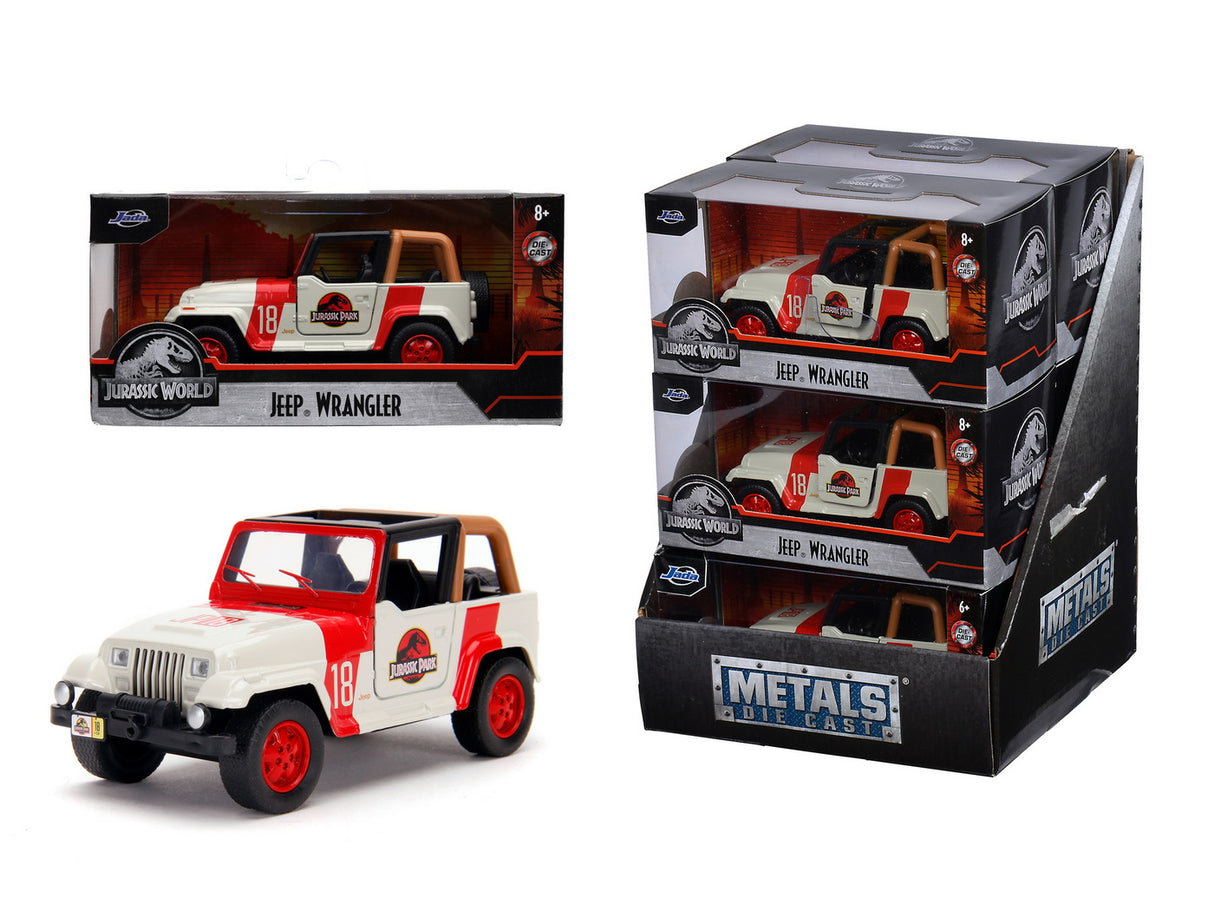 JURASSIK PARK DINO MASINUTA METALICA JEEP WRANGLER SCARA 1:32