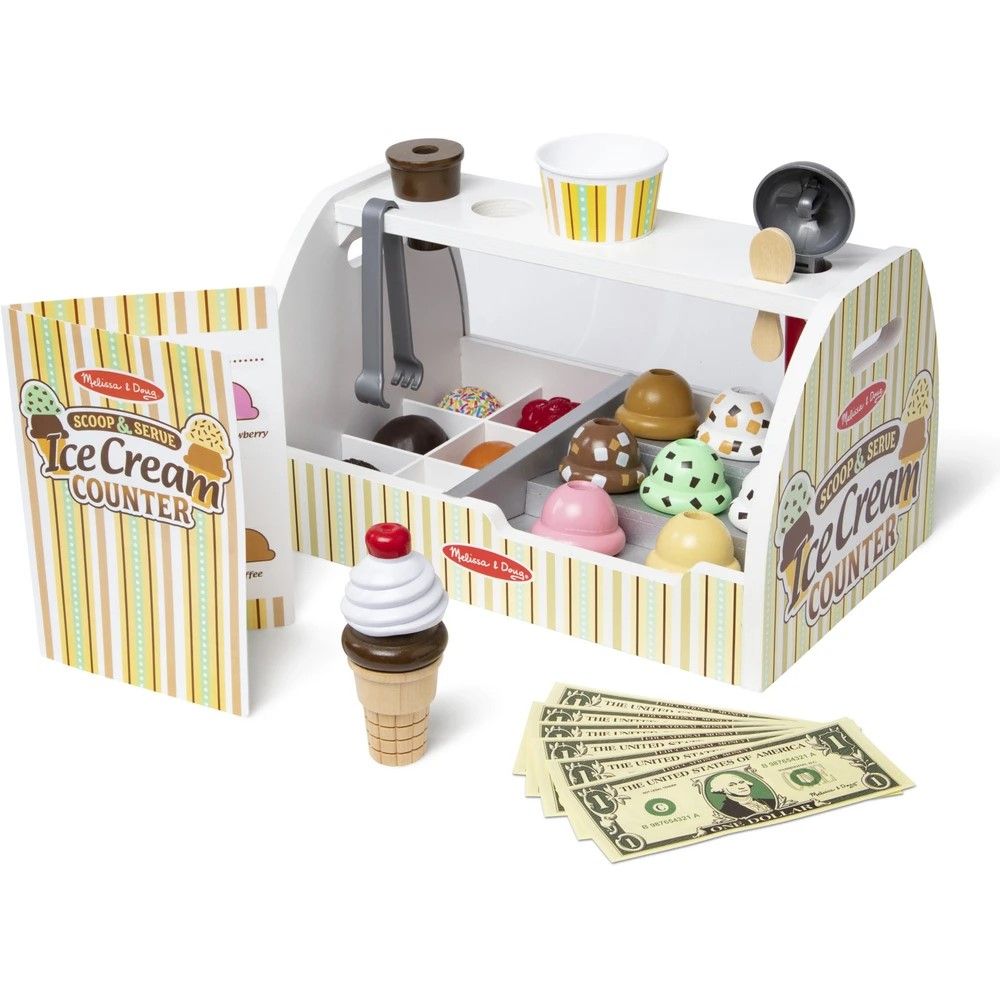 MELISSA AND DOUG SCOOP AND SERVE SET DE JOACA DIN LEMN TEJGHEAUA CU INGHETATA