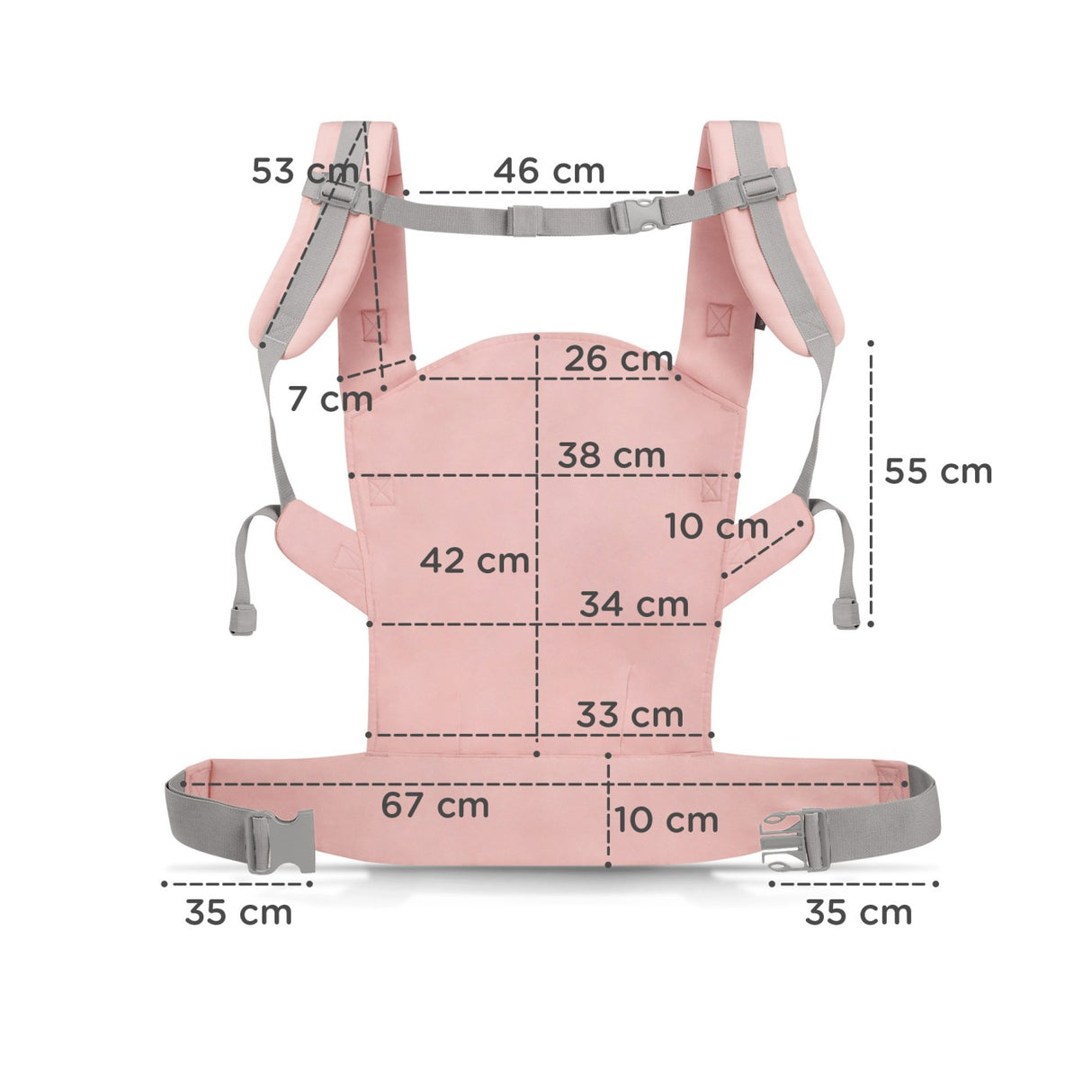MARSUPIU ERGONOMIC KINDERKRAFT NINO, PANA LA 20 KG, CONFETTI PINK