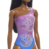 PAPUSA BARBIE BRUNETA CU COSTUM DE BAIE IN DOUA CULORI