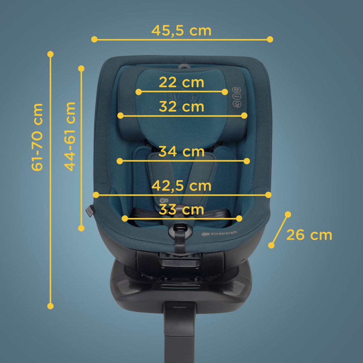 SCAUN AUTO KINDERKRAFT I-GUARD PRO I-SIZE 61-105 CM, GRAPHITE BLACK