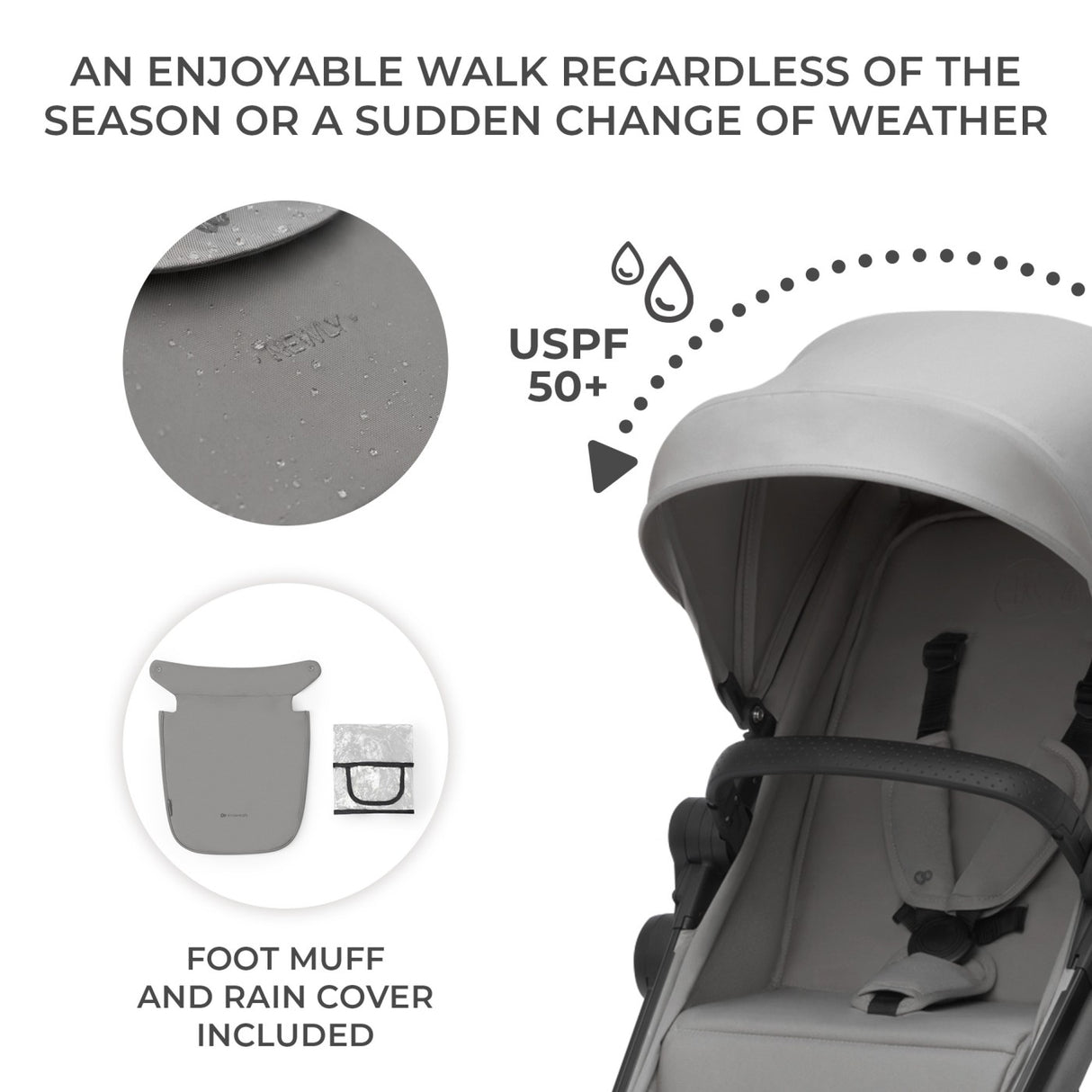 CARUCIOR KINDERKRAFT NEWLY, 4 IN 1, MOONLIGHT GREY