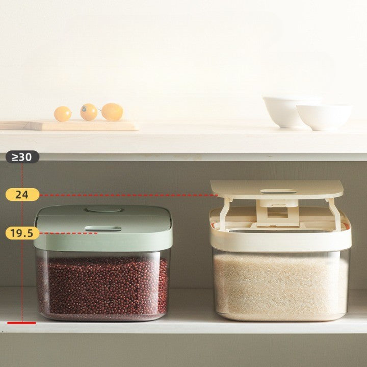 Cutie de Depozitare Vivimall, de Uz Casnic, Rezistentă la Insecte și la Umiditate, Rezervor Sigilat pentru Depozitare Alimentară, Capacitate 6 kg, 37 x 26 x 14.5cm, Verde - vivimall.ro