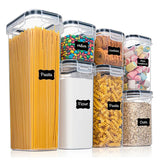Cutii De Depozitare Alimente, Set Din 7 Cutii Pentru Condimente, Cereale, Cutii Pentru Bucatarie, Din Plastic Pp, Cutii Alimentare, Diferite Dimensiuni, Transparente - vivimall.ro