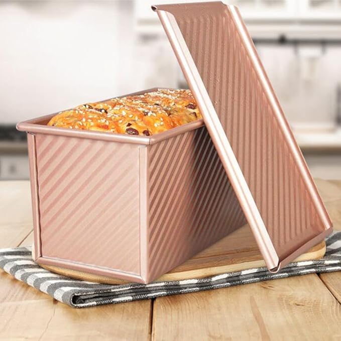 Cutie pâine toast 450g cu capac Rose Gold | FreshBox