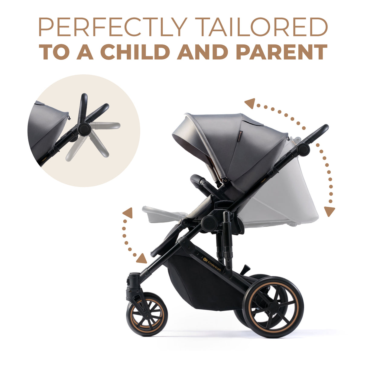 CARUCIOR 2IN1 KINDERKRAFT PRIME 2, SHADOW GREY