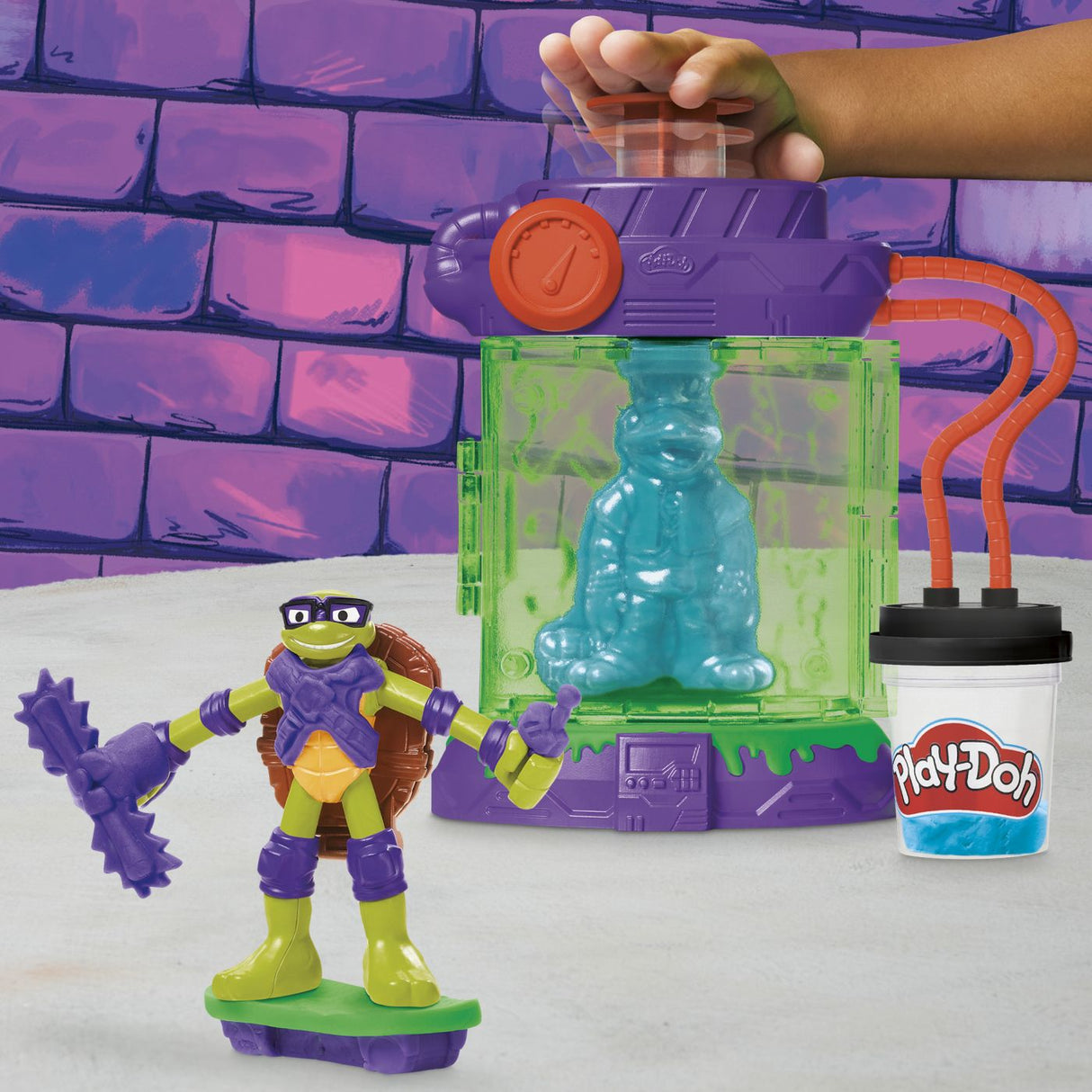 PLAY DOH POVESTIRI CU TESTOASE NINJA ADOLESCENTE MUTANTE SET STATIE DE MUTATII