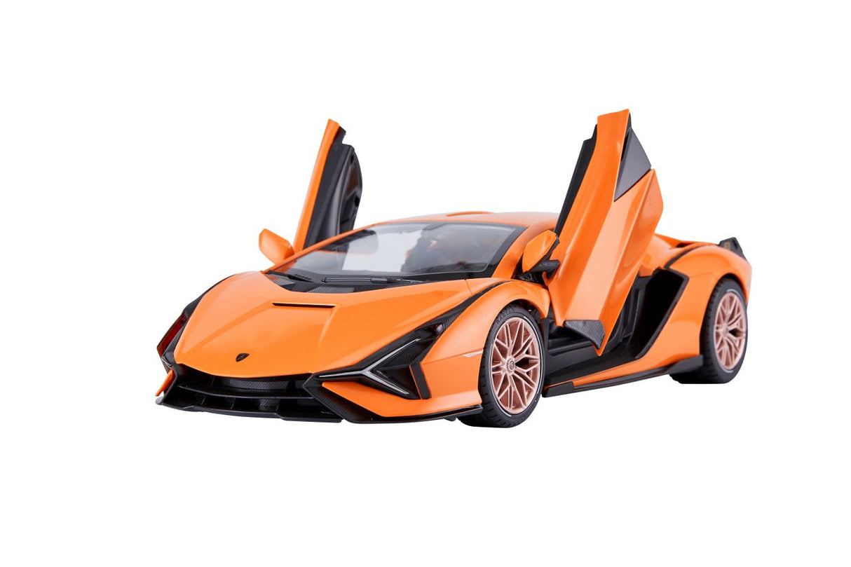 MASINA CU TELECOMANDA LAMBORGHINI SIAN PORTOCALIU CU SCARA 1 LA 14