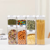 Set 7 Recipiente Din Plastic, Pentru Alimente/Obiecte, Inchidere Ermetica, 2 X 0.5L, 2 X 0.8L, 2 X 1.2L, 1 X 1.9 L, Capac Alb, Transparent - vivimall.ro