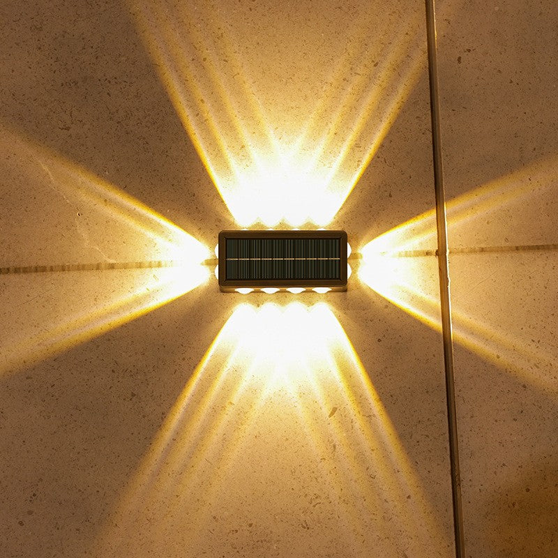 Lampa Solara, Vivimall, 8+4 LED, Lumina Alba/Calda, din ABS+PC, 8 x 17.7 x 3.7 cm, Negru - vivimall.ro