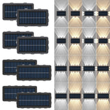 Lampa Solara, Vivimall, 8+4 LED, Lumina Alba/Calda, din ABS+PC, 8 x 17.7 x 3.7 cm, Negru - vivimall.ro