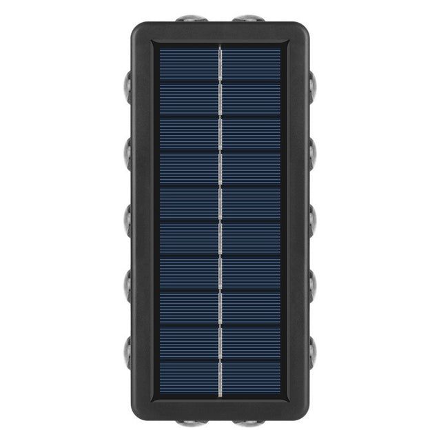 Lampa Solara, Vivimall, 8+4 LED, Lumina Alba/Calda, din ABS+PC, 8 x 17.7 x 3.7 cm, Negru - vivimall.ro