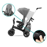 TRICICLETA KINDERKRAFT EASYTWIST, PLATINUM GREY