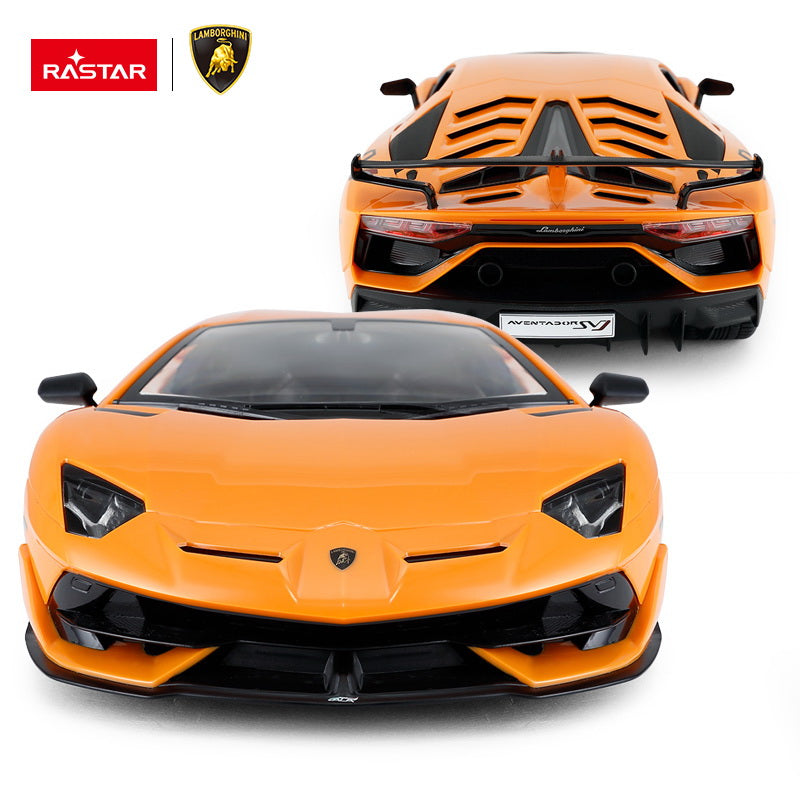 MASINA CU TELECOMANDA AVENTADOR SVJ PORTOCALIU SCARA 1 LA 14