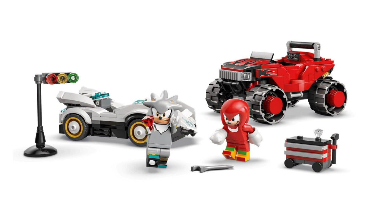 LEGO SONIC MASINA LUI SILVER VS CAMIONUL GIGANT AL LUI KNUCKLES 77118