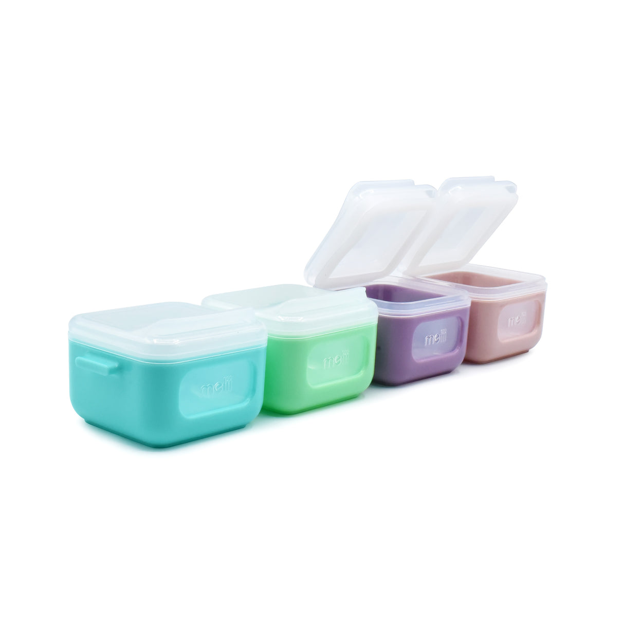 SET 4 RECIPIENTE SILICON SNAP&GO CUBES, MELII, 4*118 ML
