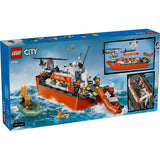 LEGO CITY BARCA DE SALVARE SI ELICOPTER ALE PAZEI DE COASTA 60504
