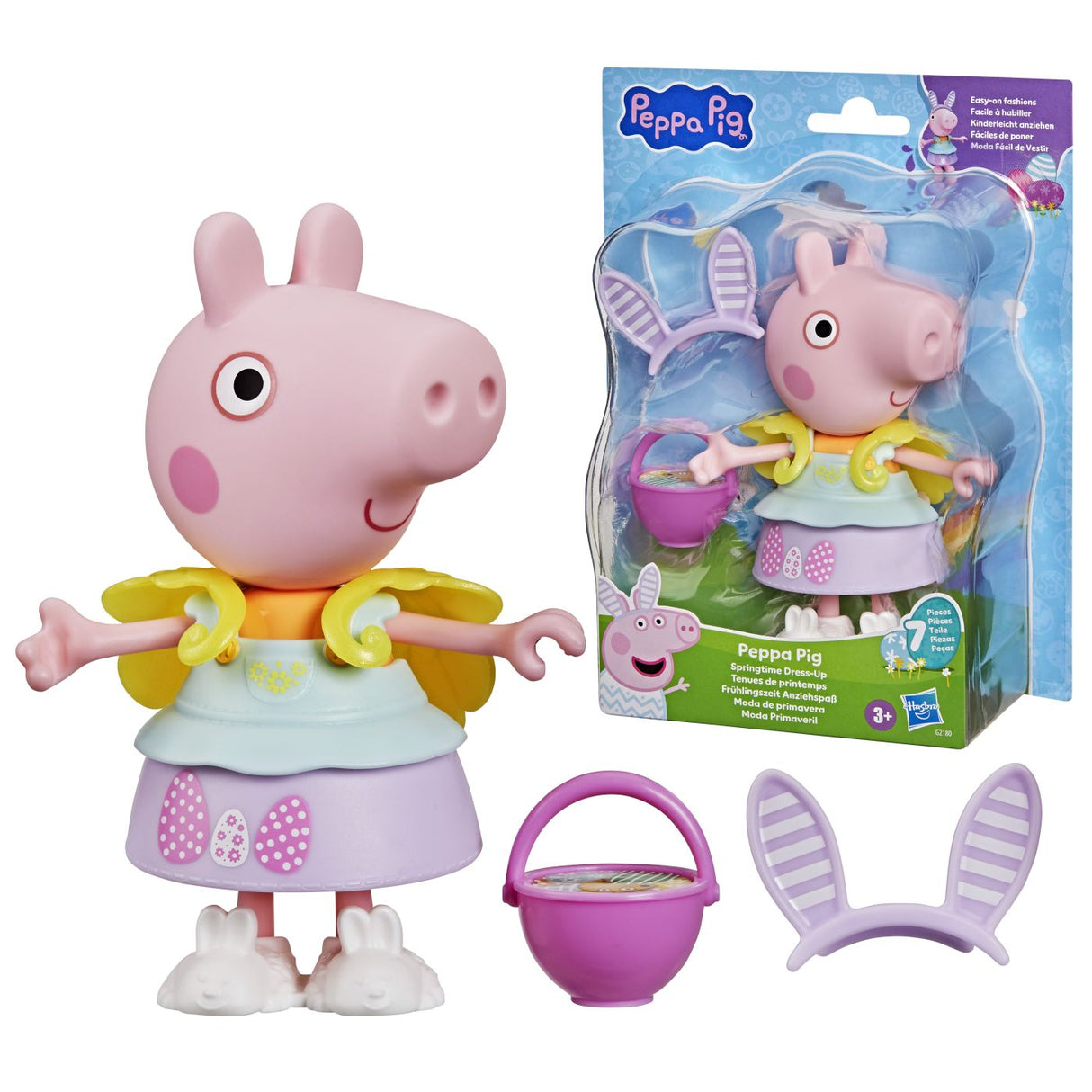 PEPPA PIG SET TINUTA DE PRIMAVARA CU FIGURINA PEPPA SI ACCESORII 15CM