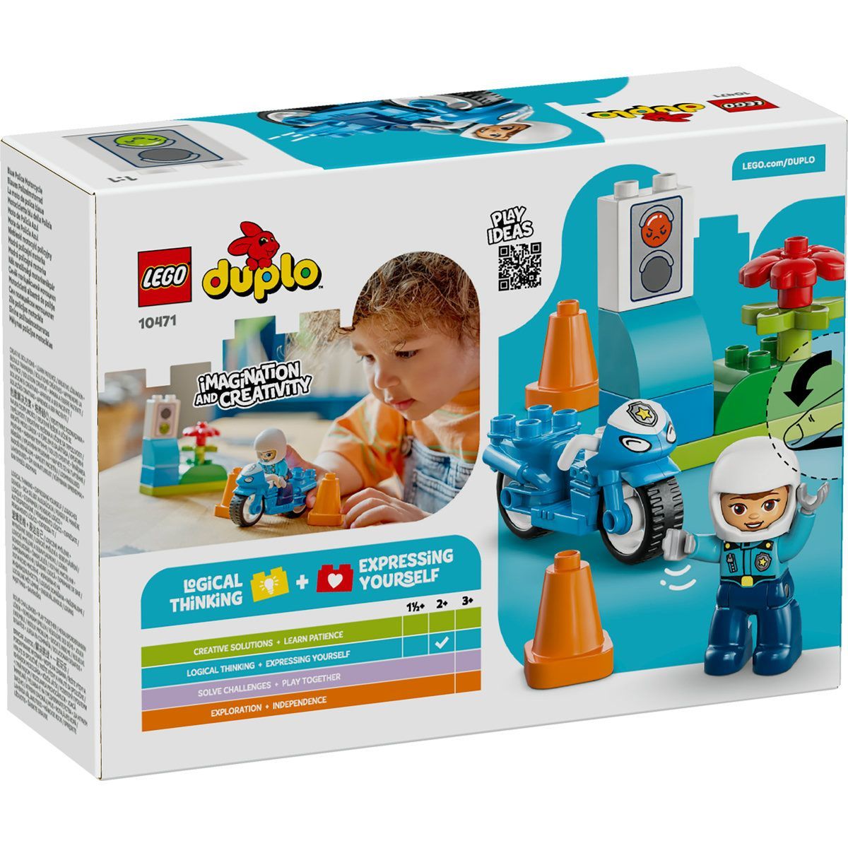 LEGO DUPLO MOTOCICLETA ALBASTRA DE POLITIE 10471