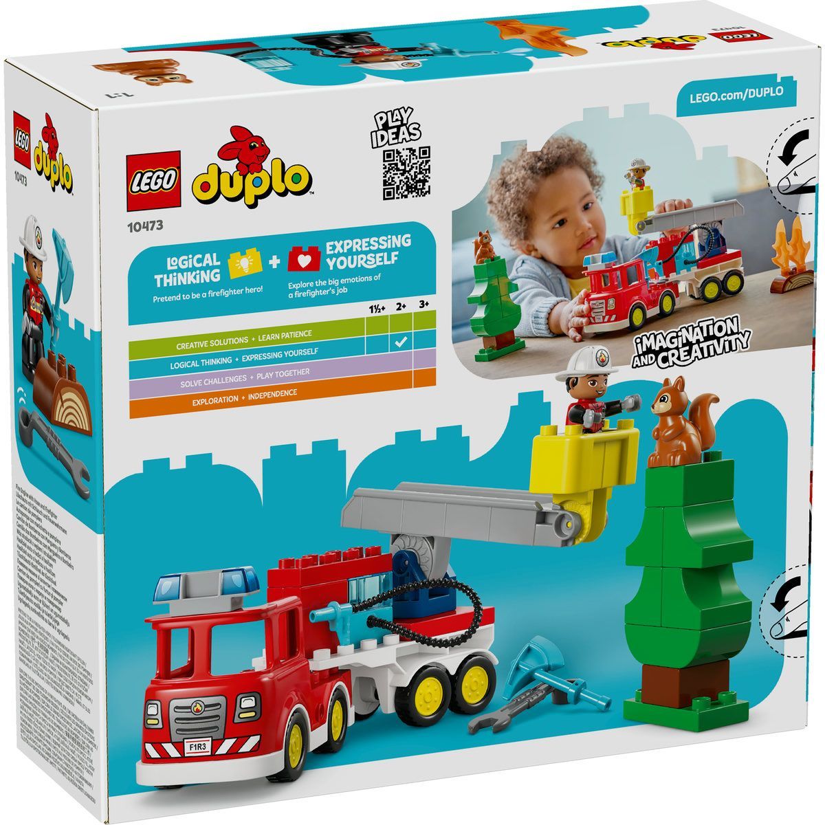 LEGO DUPLO CAMION DE POMPIERI CU FURTUN SI POMPIER 10473