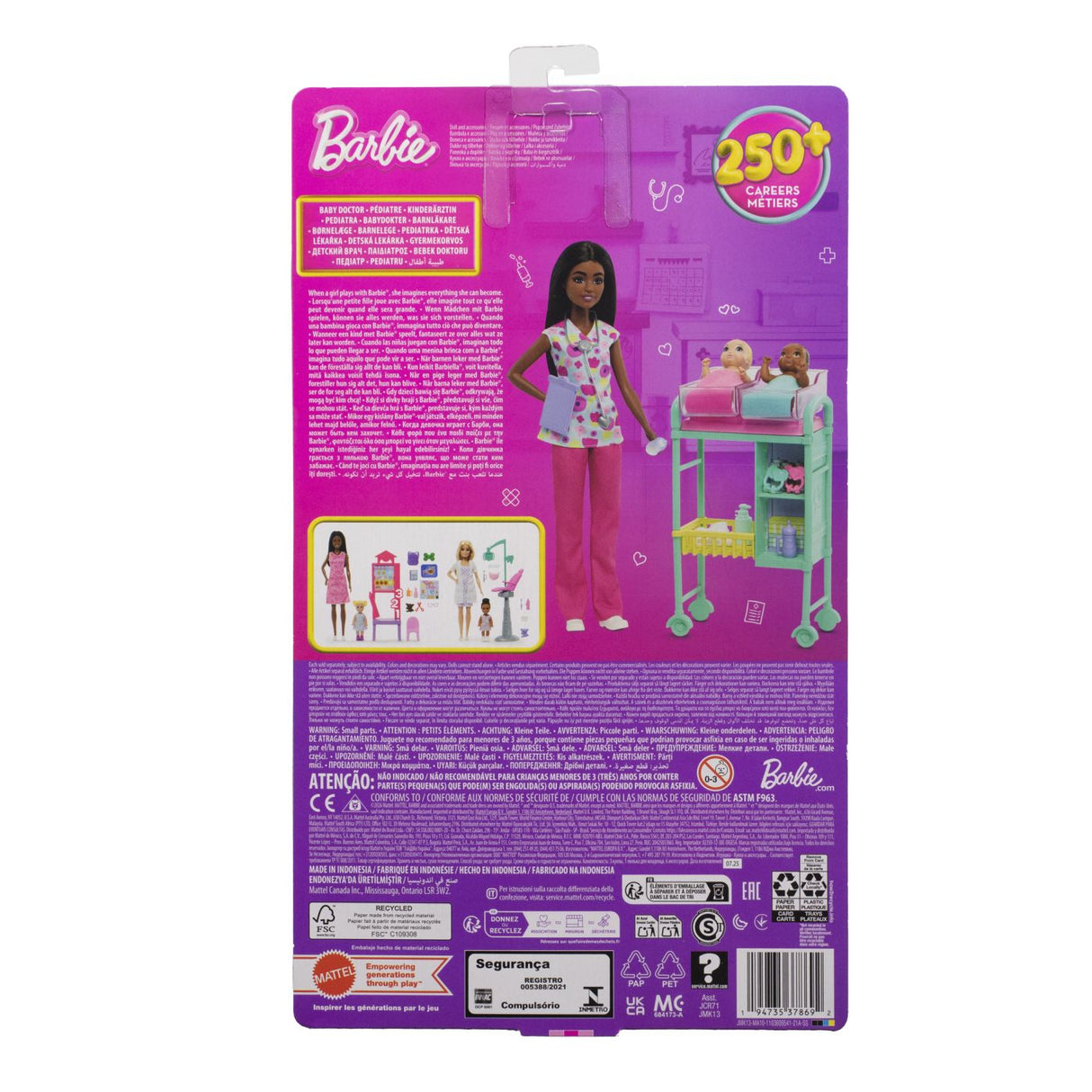 BARBIE SET DE JOACA PAPUSA BARBIE BRUNETA FACE CARIERA MEDIC PEDIATRU