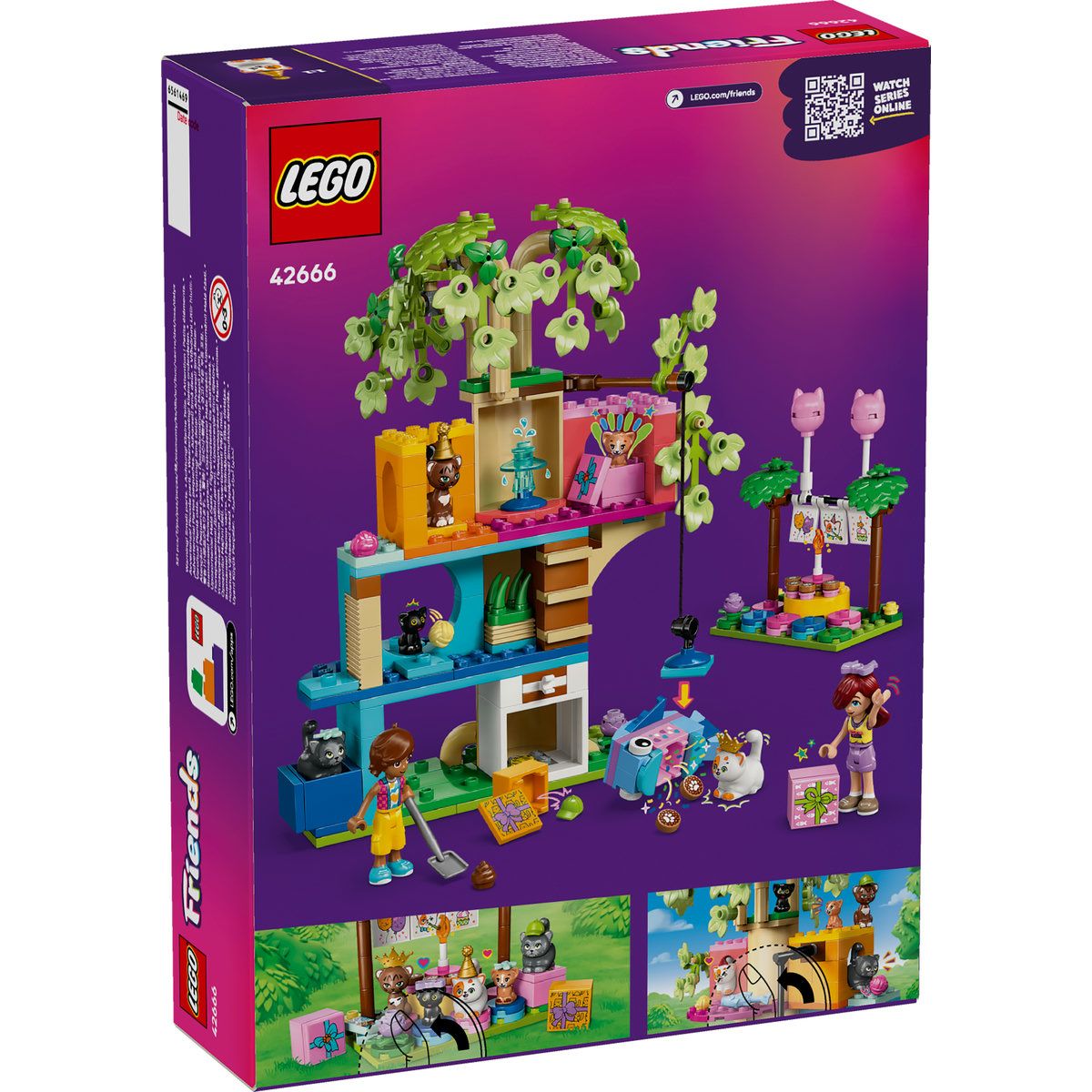 LEGO FRIENDS PETRECERE DE ZIUA DE NASTERE A PISICII SI CASUTA IN COPAC 42666