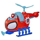 SPIDEY SI PRIETENII LUI UIMITORI MARVEL SET ECHIPA SPIDEY CU ELICOPTER SI ACCESORII 7.6CM