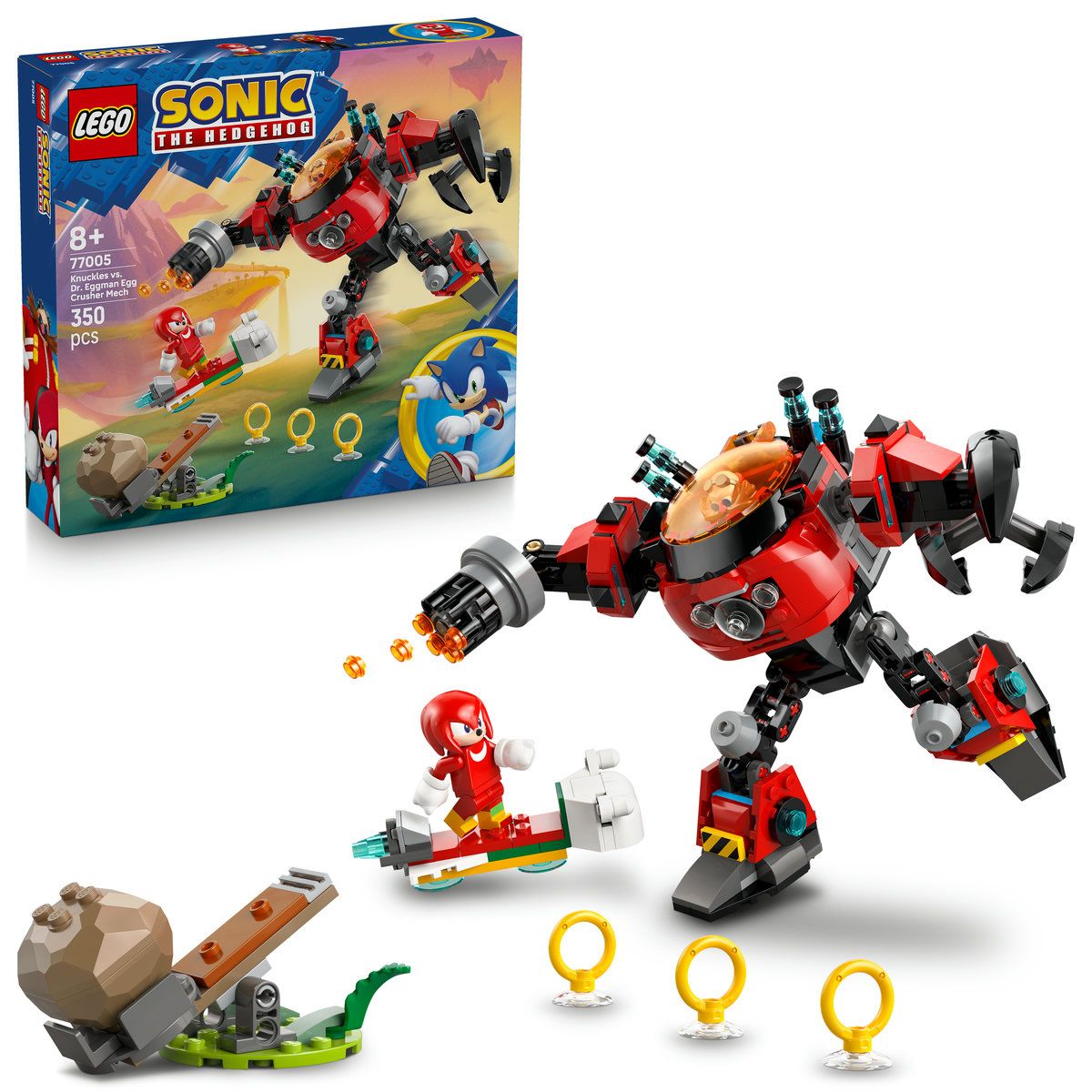 LEGO SONIC KNUCKLES VS DR EGGMAN SI ROBOTUL EGG CRUSHER 77005
