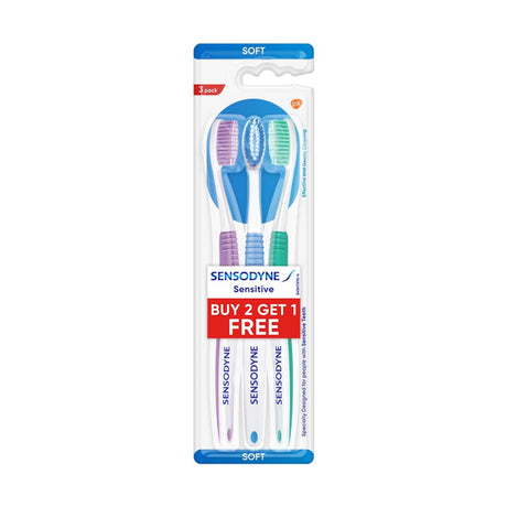 Periuță de dinți Sensodyne Sensitive Soft, Pachet de 3 - Curățare delicată pentru dinți sensibili