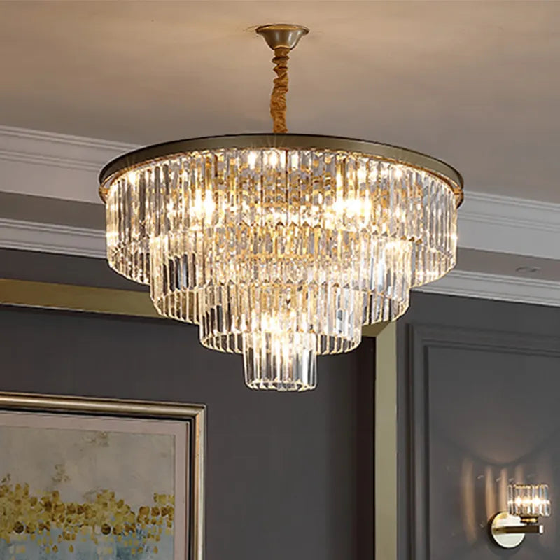 Candelabru Cristal Chambord Nobile 5Xe14, Diametru 38Cm, Mat - vivimall.ro