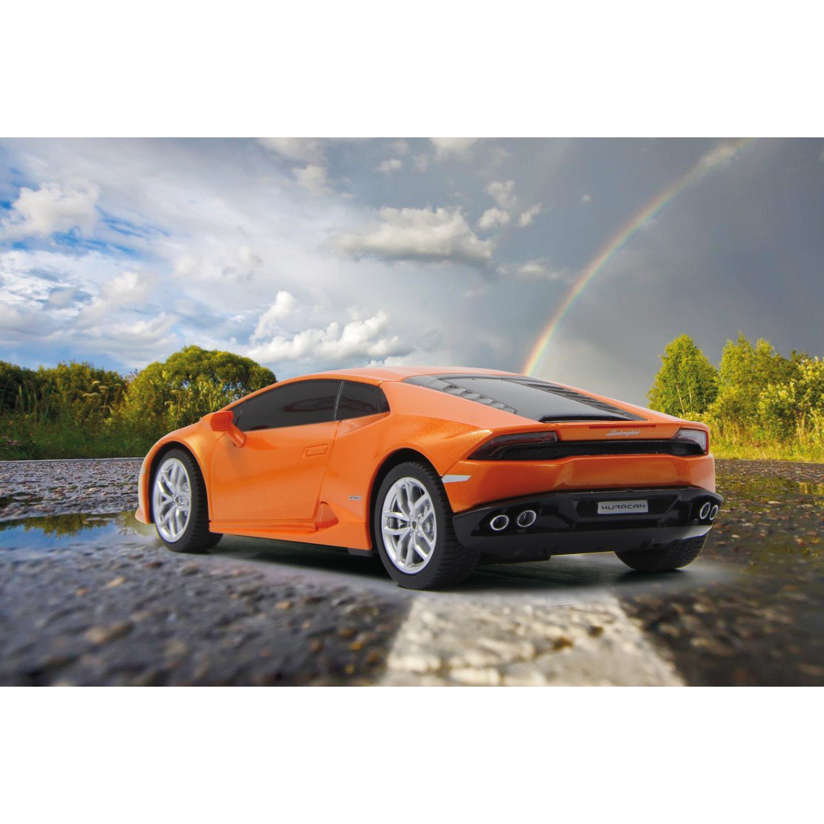 MASINA CU TELECOMANDA LAMBORGHINI HURACÁN LP610-4 PORTOCALIU CU SCARA 1 LA 24