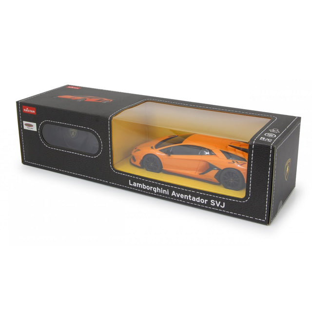 MASINA CU TELECOMANDA LAMBORGHINI AVENTADOR SVJ PORTOCALIU CU SCARA 1 LA 24