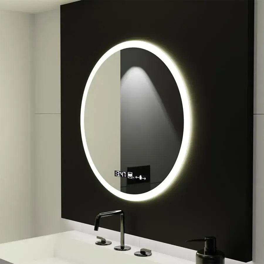 Oglinda Led Rotunda, 70Cm, Elysee Motionglow Marcello, Sistem Dezaburire, Ceas & Termometru - vivimall.ro