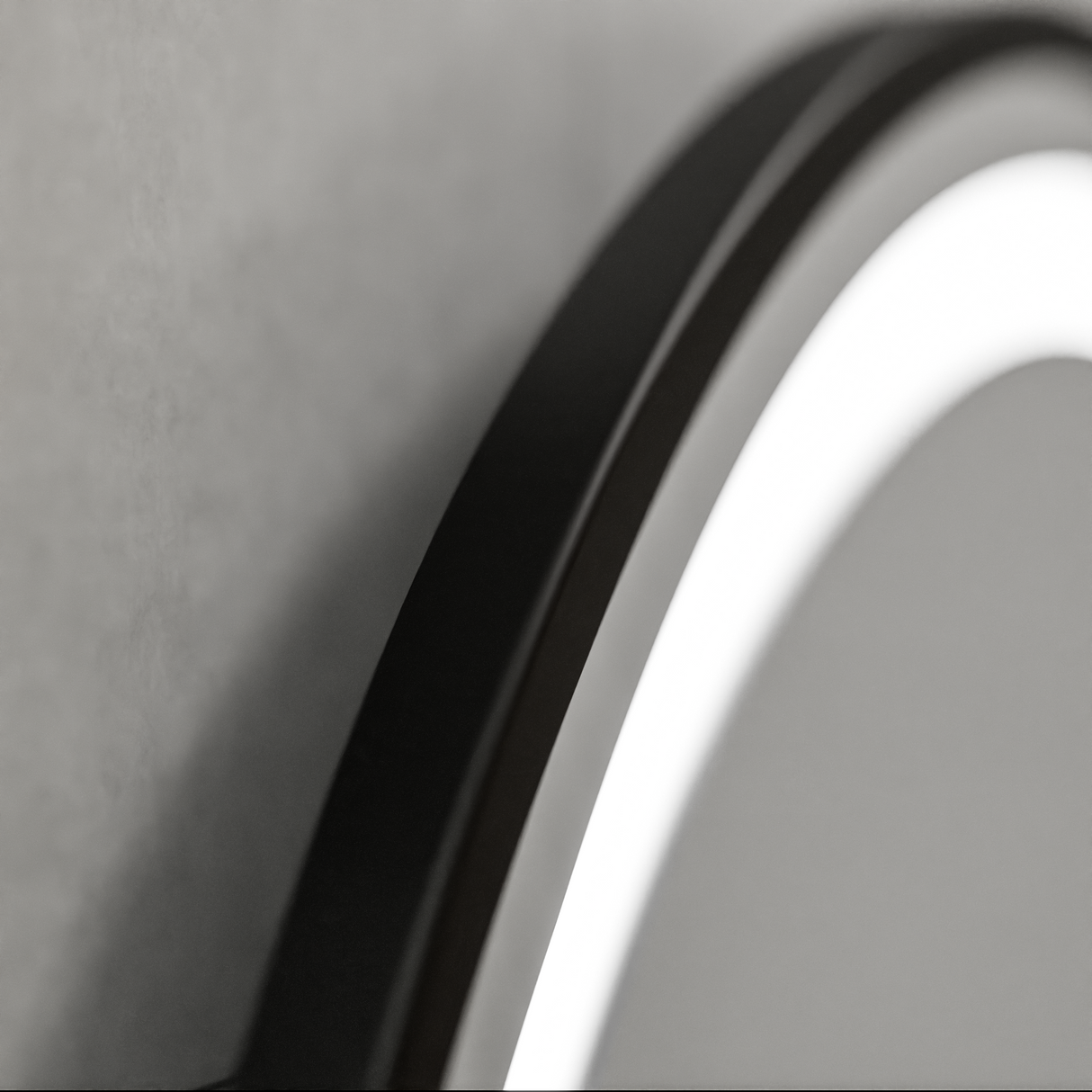 Oglinda Led Rotunda, 70Cm, Celeste Majeste Noir Motionglow Marcello, Sistem Dezaburire, Ceas & Termometru - vivimall.ro