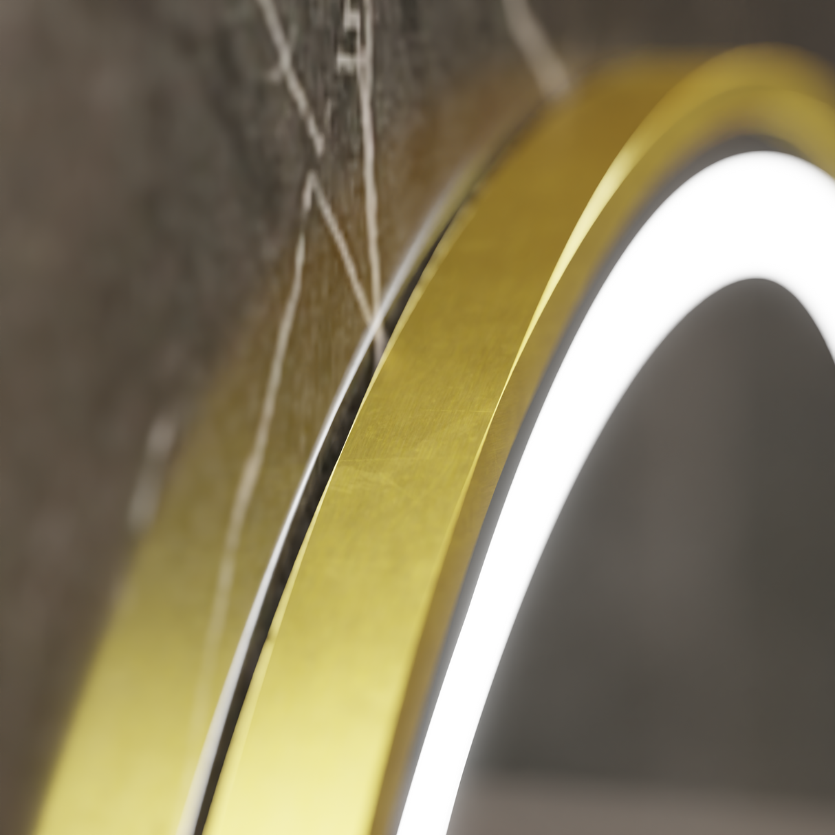 Oglinda Led Rotunda, 60Cm, Celeste Royale Gold Motionglow Marcello, Sistem Dezaburire, Ceas & Termometru - vivimall.ro