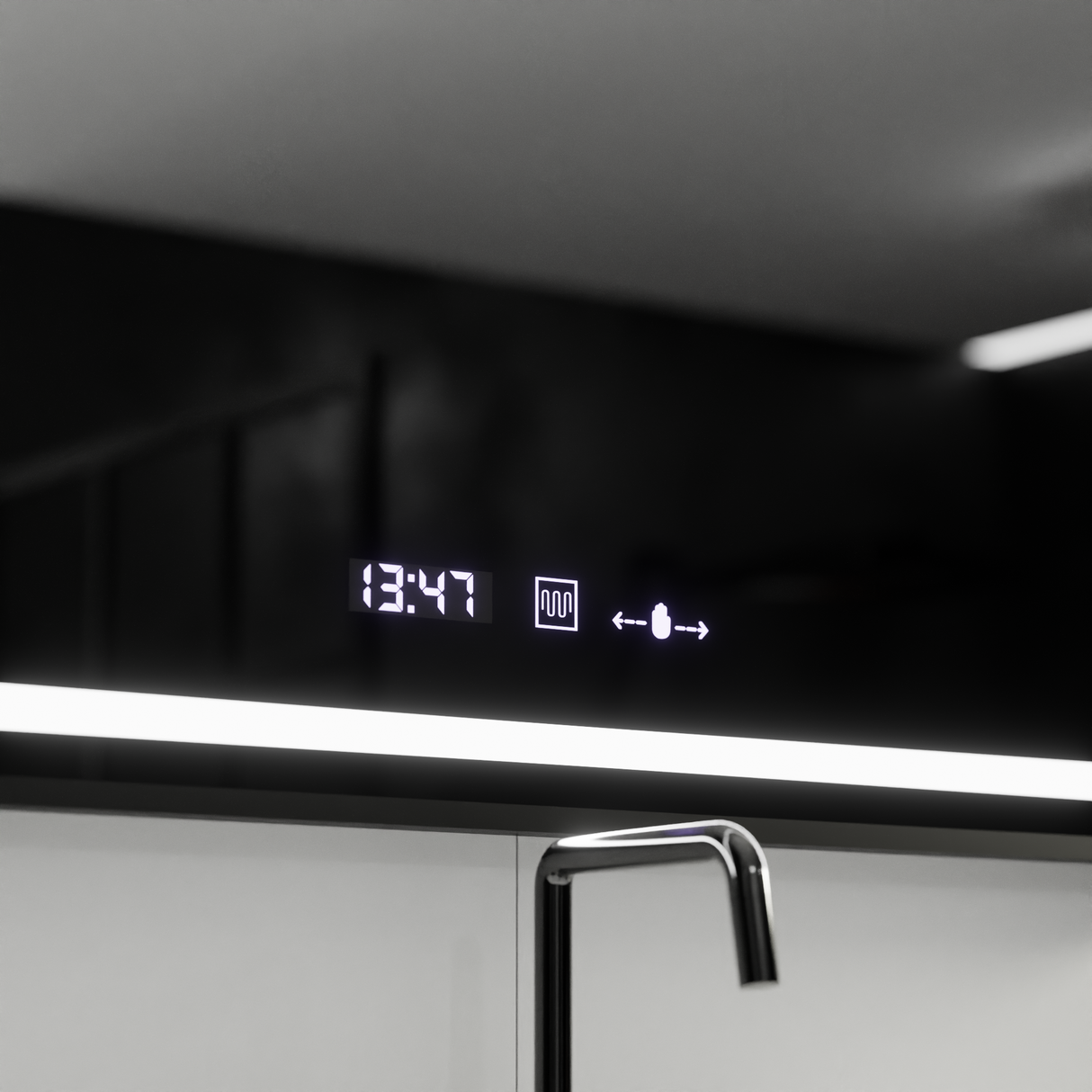 Oglinda Led Rectangulara, Verite Majeste Noir Motion Glow Marcello, Sistem Dezaburire, Ceas & Termometru - vivimall.ro