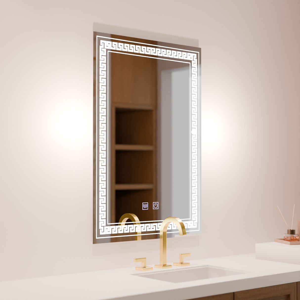 Oglinda Led Rentagulara, Touch Vivido, Sistem Dezaburire - vivimall.ro