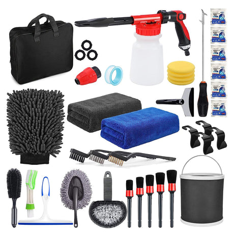 Accesorii pentru Curatare Auto, Vivimall, Set 35 bucati, Accesorii pentru Detailing Auto, Accesorii pentru Curatare Auto in Interior si Exterior, Multicolor - vivimall.ro