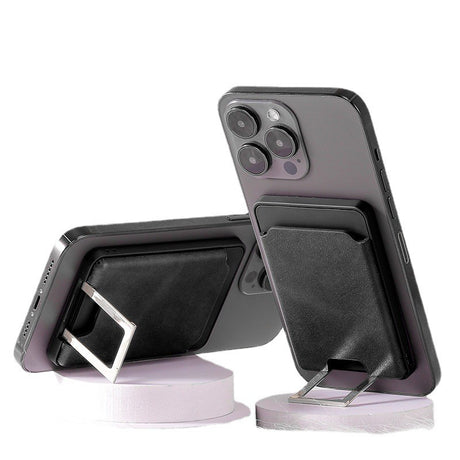 Accesoriu pentru telefon 3 in 1 Vivimall, incarcator Wirelles Magsafe, portofel si suport, negru - vivimall.ro