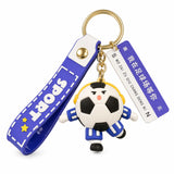 Breloc Chei, Flippy, Model Minge de Fotbal cu Casti, Mesaj Te aștept pe terenul de fotbal, Cupa Mondiala, Accesoriu Pentru Chei si Rucsac, Material Acril, 50 g, Albastru - vivimall.ro