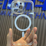 Husa protectie Flippy pentru iPhone 14 Pro Max Mag Safe, 2 in 1 incarcare si magnet, Silicon si Acril, Transparenta - vivimall.ro